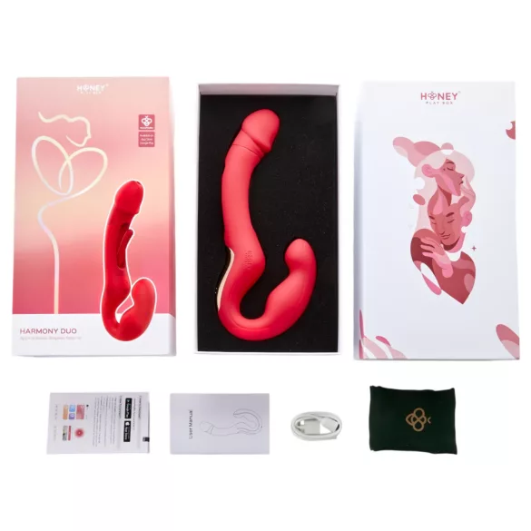 Honey Play Box Harmony Duo - Vibratore con lingua indossabile controllato da app (rosso)