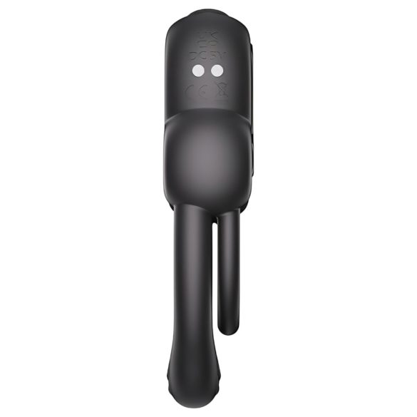 Honey Play Box - anello vibrante pene e testicoli intelligente - silicone nero