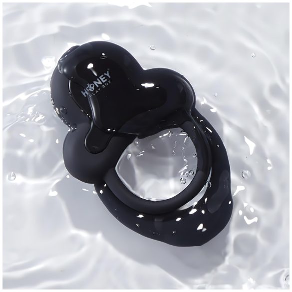 Honey Play Box - anello vibrante pene e testicoli intelligente - silicone nero