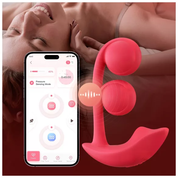 Honey Play Box Melody - Vibratore 2in1 con perline controllato via app (rosso)