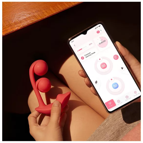 Honey Play Box Melody - Vibratore 2in1 con perline controllato via app (rosso)