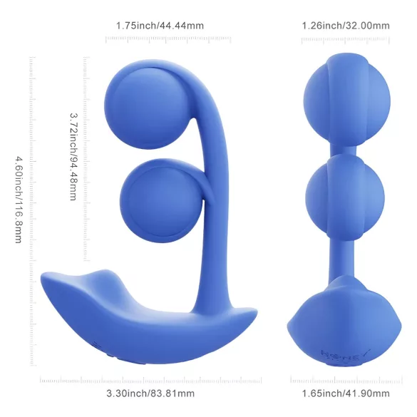 Honey Play Box Melody - Vibratore 2 in 1 con perline controllato da app (blu)