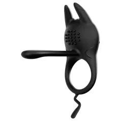   AlvUp - anello fallico vibrante con stimolatore clitorideo - nero