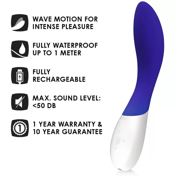 LELO Mona Wave - vibratore punto G impermeabile - silicone blu