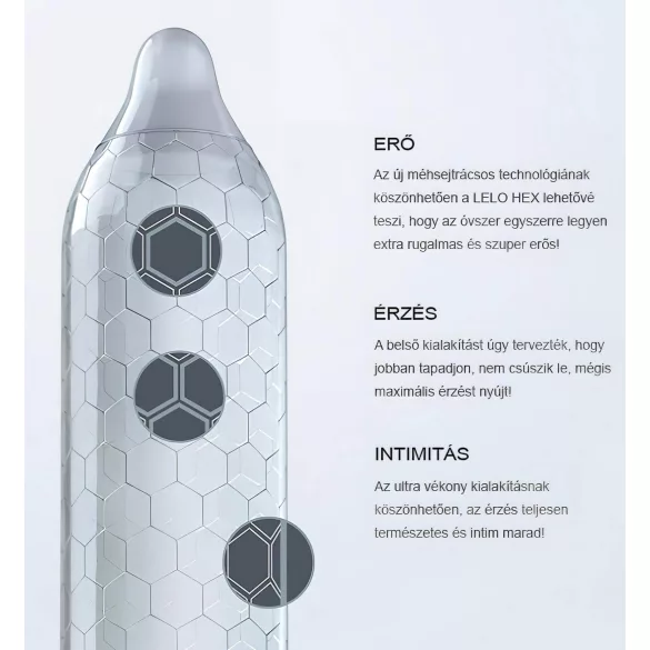 LELO Hex Original - preservativi sottili lattice naturale - 3 pezzi