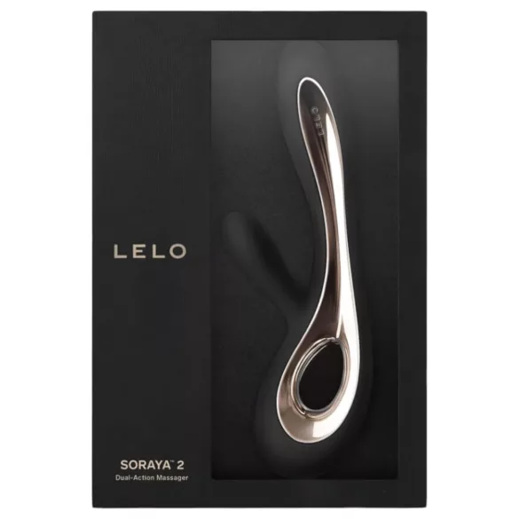 LELO Soraya 2 - vibratore ricaricabile impermeabile con stimolatore clitorideo (nero)