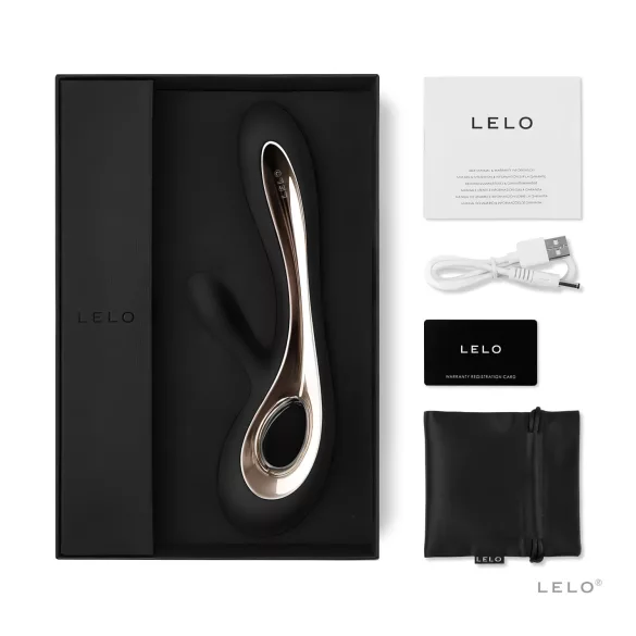 LELO Soraya 2 - vibratore ricaricabile impermeabile con stimolatore clitorideo (nero)