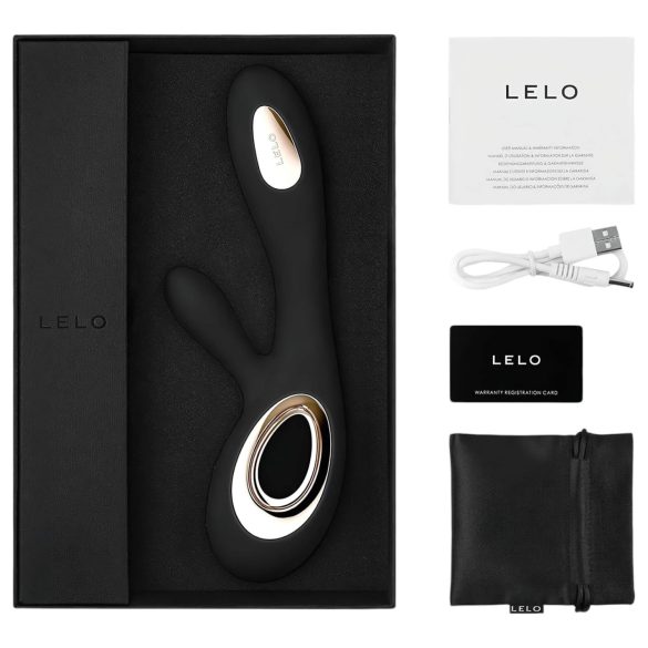 LELO Soraya Wave - vibratore rabbit con movimento oscillante - silicone nero