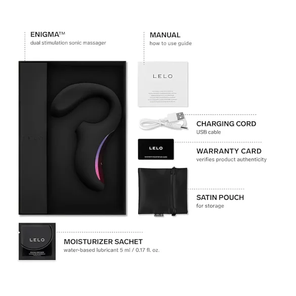 LELO Enigma - vibratore punto G 2in1 ricaricabile impermeabile nero