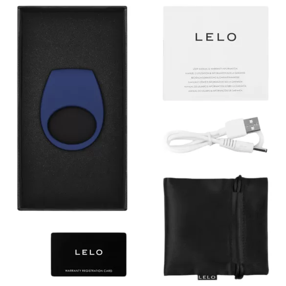 LELO Tor 3 - anello fallico vibrante ricaricabile smart - silicone blu