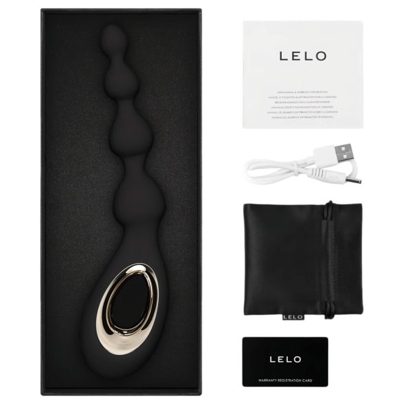 LELO Soraya Beads - vibratore anale ricaricabile impermeabile nero