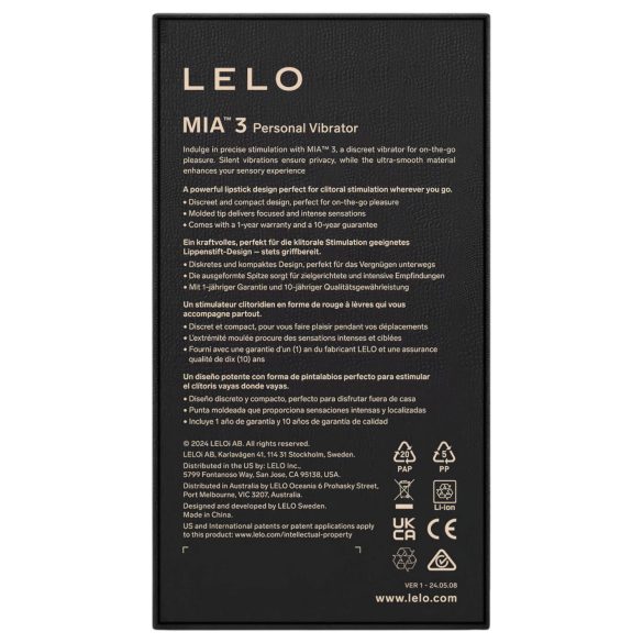 LELO Mia 3 - vibratore mini da viaggio - nero