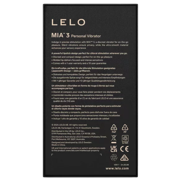 LELO Mia 3 - vibratore da viaggio a forma di rossetto - rosa