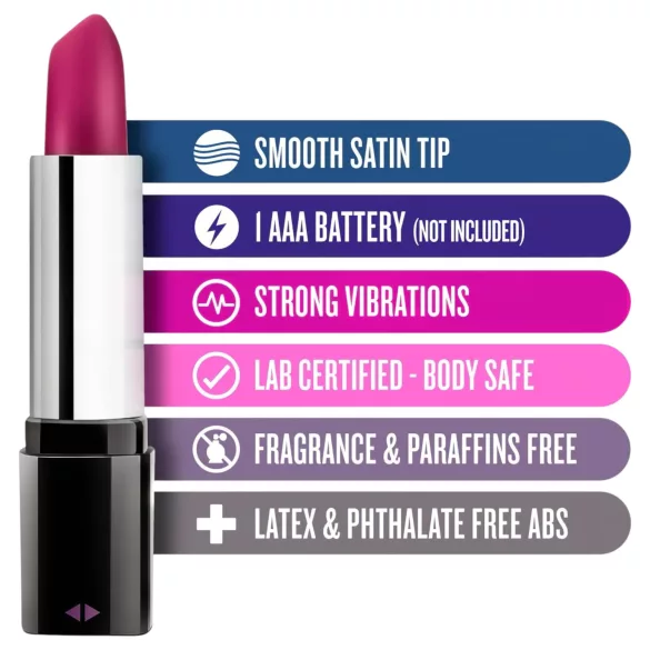 Blush - vibratore rossetto impermeabile - nero rosa