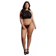   Le Désir Plus Size - completo intimo con strass - nero - XL-3XL