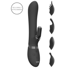   Vive Chou - vibratore clitorideo 4in1 con braccio - silicone nero