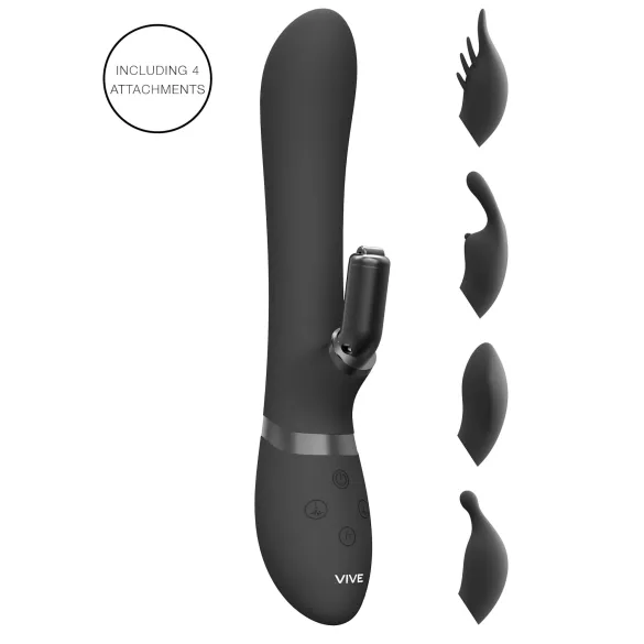 Vive Chou - vibratore clitorideo 4in1 con braccio - silicone nero