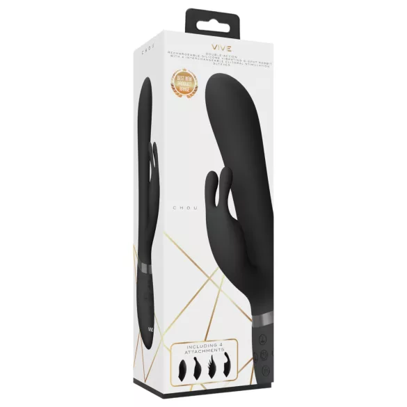 Vive Chou - vibratore clitorideo 4in1 con braccio - silicone nero
