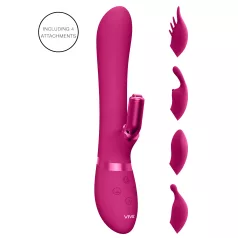   Vive Chou - vibratore clitorideo ricaricabile con testina intercambiabile - rosa