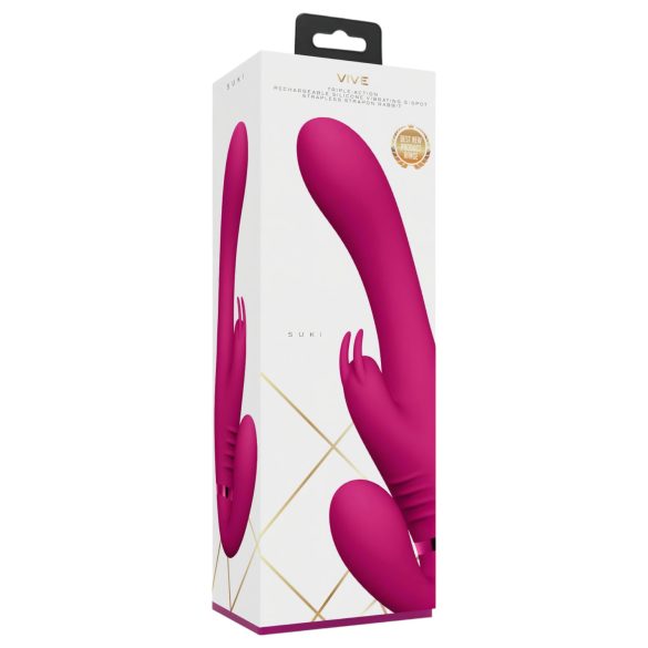Vive Suki - strap-on vibratore senza imbracatura - silicone rosa