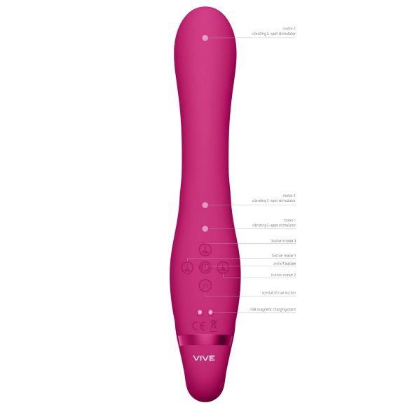 Vive Suki - strap-on vibratore senza imbracatura - silicone rosa
