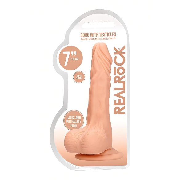 RealRock - dildo realistico con testicoli - 17cm - colore naturale