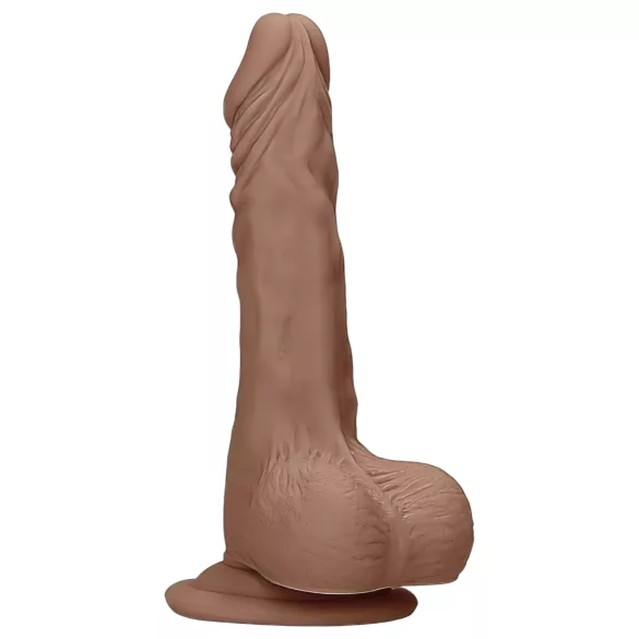 RealRock - dildo realistico con testicoli 17cm - colore scuro