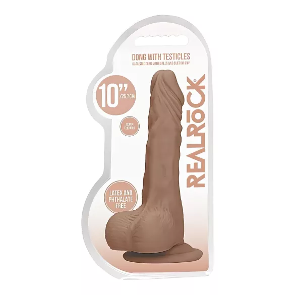 RealRock - dildo realistico con testicoli 25cm - colore naturale scuro