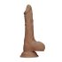 RealRock Dong 10 - dildo realistico con testicoli (25 cm) - naturale scuro