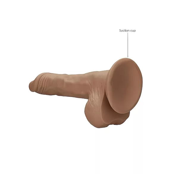 RealRock - dildo realistico con testicoli 25cm - colore naturale scuro
