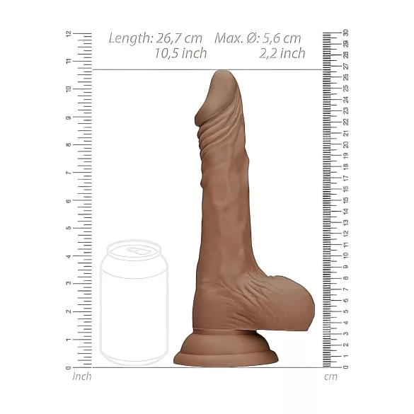 RealRock - dildo realistico con testicoli 25cm - colore naturale scuro