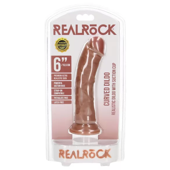 RealRock - dildo realistico - 15,5 cm - pelle scura