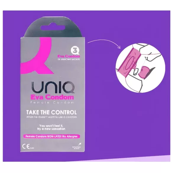 Uniq Eva - preservativo femminile senza lattice - confezione da 3
