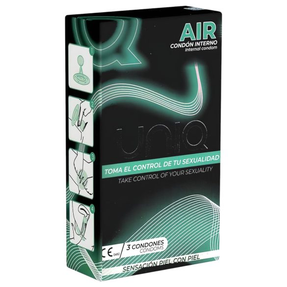 Uniq Air - preservativi femminili sottili - confezione 3 pezzi