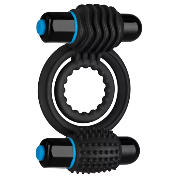 Doc Johnson Optimale - anello fallico doppio vibrante (nero)