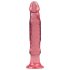 Crystal Jellies - dildo anale rosa con ventosa