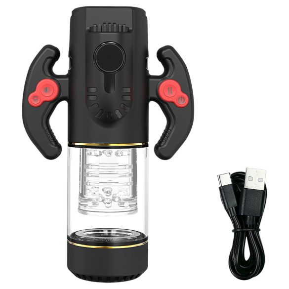 AlvUp - masturbatore rotante e spingente - nero
