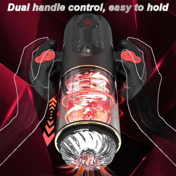 AlvUp - masturbatore rotante e spingente - nero