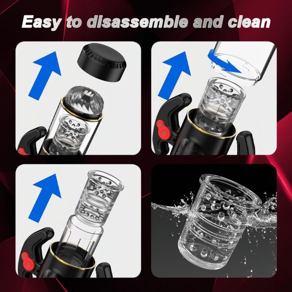 AlvUp - masturbatore rotante e spingente - nero