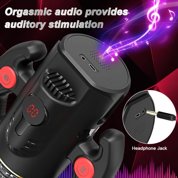 AlvUp - masturbatore rotante e spingente - nero