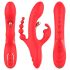Bestoy - Vibratore a 3 punte con lingua (rosso)