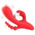 Bestoy - Vibratore a 3 punte con lingua (rosso)