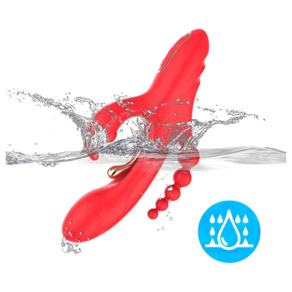 Bestoy - vibratore rosso a 3 punte con lingua