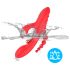 Bestoy - Vibratore a 3 punte con lingua (rosso)