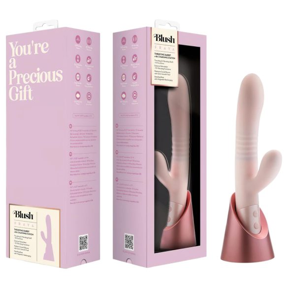 Blush Fraya - vibratore rabbit con stimolatore clitorideo - silicone rosa