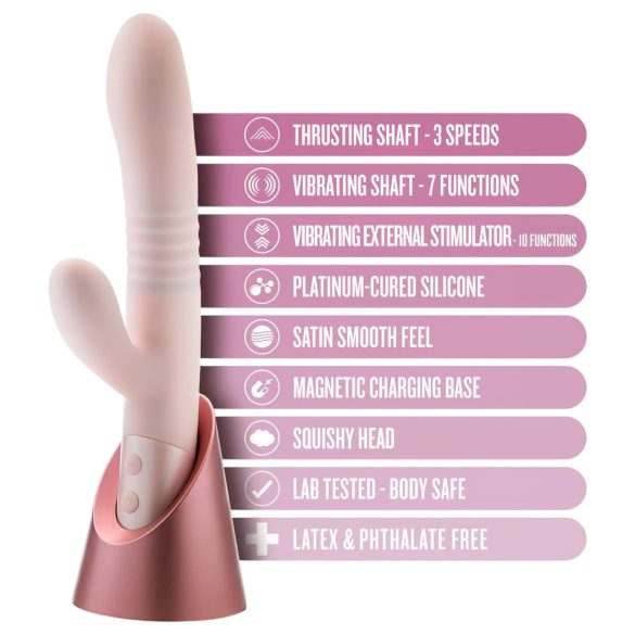 Blush Fraya - vibratore rabbit con stimolatore clitorideo - silicone rosa
