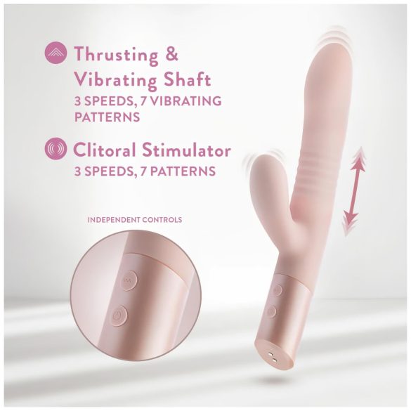 Blush Fraya - vibratore rabbit con stimolatore clitorideo - silicone rosa