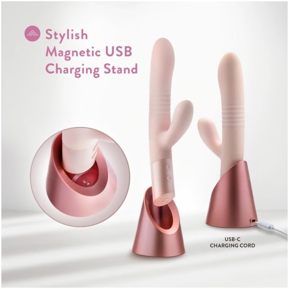Blush Fraya - vibratore rabbit con stimolatore clitorideo - silicone rosa