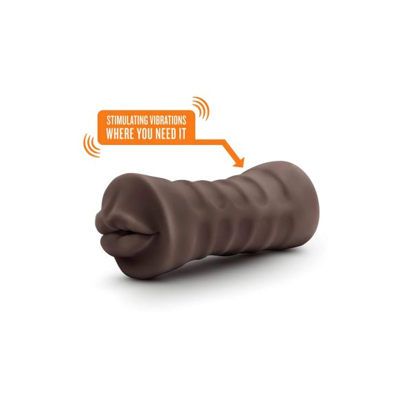 Enlust Krystal - masturbatore orale vibrante - stimolazione realistica - marrone