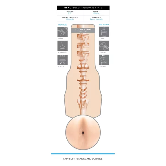 Fleshjack Reno Gold - masturbatore realistico anale - colore naturale